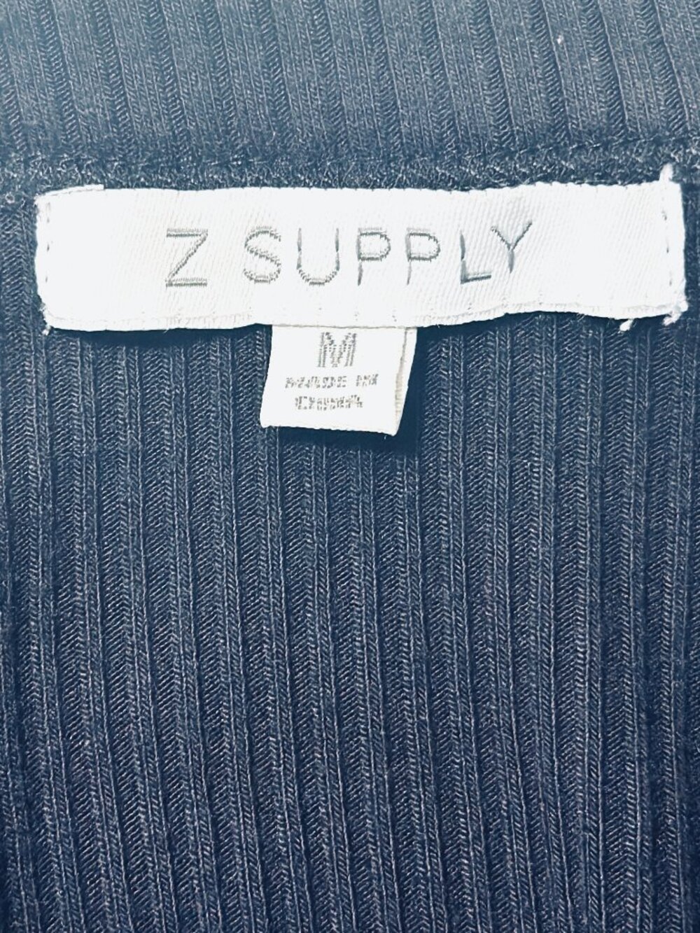 Z SUPPLY BLACK RIBBED TANK DRESS MEDIUM - Picture 3 of 5